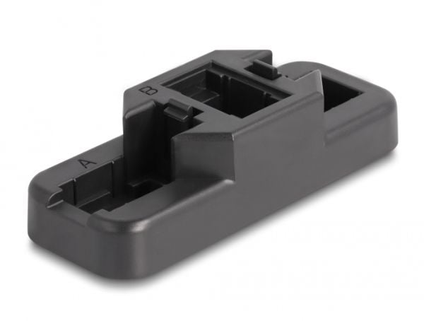 Delock - Modular insert holder - keystone LSA set, with clip-on holder - CAT 6 - RJ-11, RJ-45 - svart