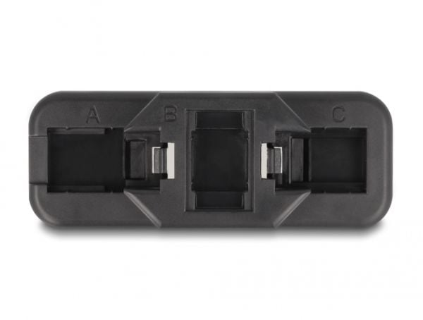 Delock - Modular insert holder - keystone LSA set, with clip-on holder - CAT 6 - RJ-11, RJ-45 - svart