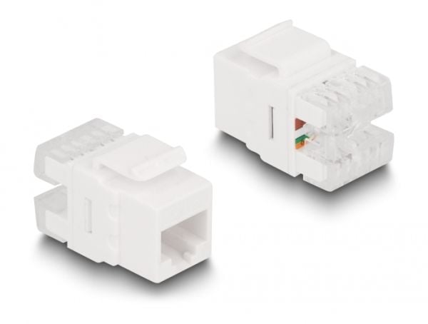 Delock - Modular insert holder - keystone LSA set, with clip-on holder - CAT 6 - RJ-11, RJ-45 - svart