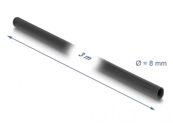 Delock PVC-eristysputki 3 m x 8 mm musta
