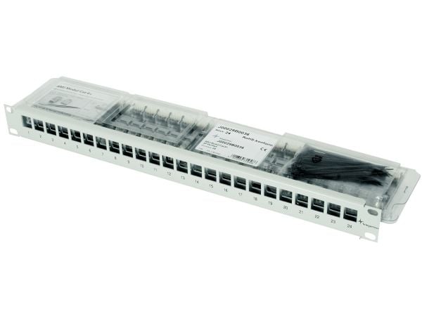Telegärtner AMJ Module K Cat.6 - Koblingspanel - CAT 6 - RJ-11/RJ-12 X 24 - lysegrå, RAL 7035 - 1U - 19"