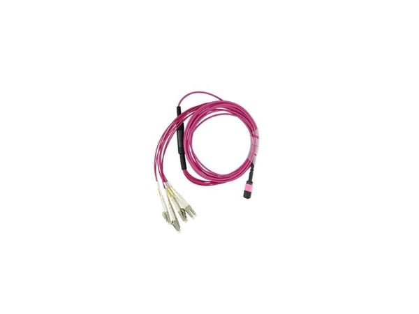 Kompatibel Alcatel-Nokia 3HE13896AA-7.5 BlueOptics fiberoptisk breakout-patchkabel, MPO/UPC, 4xDuplex LC/UPC, 7,5 meter, multimode G50/125µm, OM4, ...