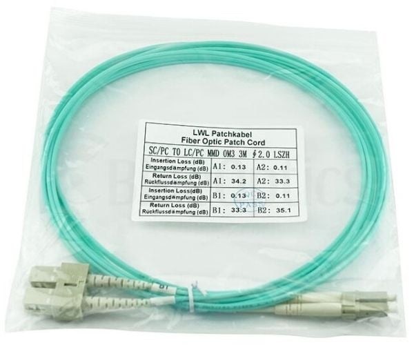 BlueOptics 055702T512000015M-BO, 15 m, LC/APC, OM3, 2x LC, 2x SC