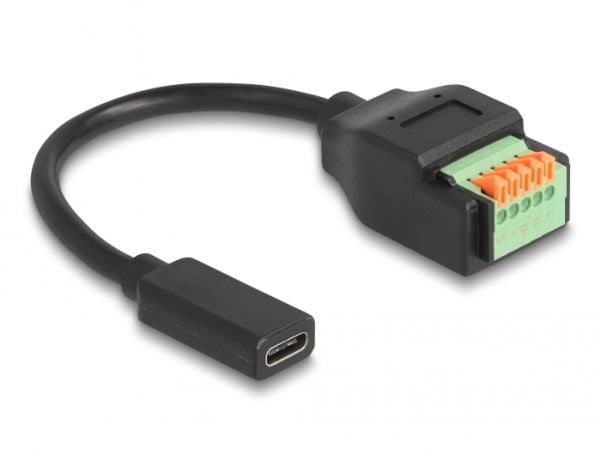 DeLOCK 66067, 0,15 m, USB C, USB 2.0, Musta, Vihreä