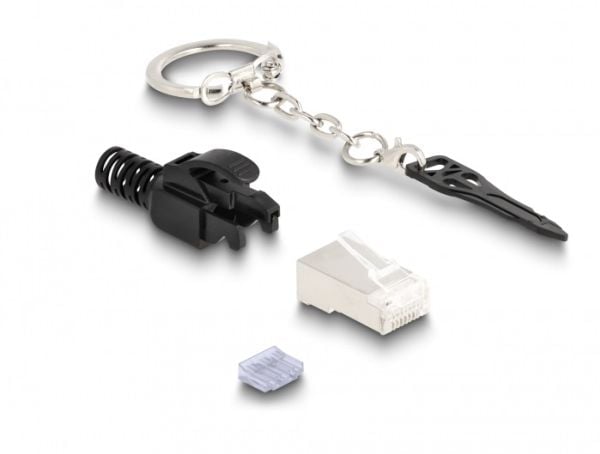 DeLOCK 66988, RJ45, Musta, Metallinen, Uros, Suora, Polykarbonaatti (PC), Cat6a