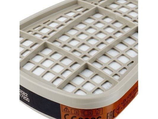 3M 7100140666, Partikkelfilter, 2 stykker, A2, P2, Brun, 3M Series 6000, 7000, CE Mark 0086