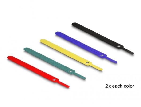 Delock Klett-Kabelbinder L 150 x W 12 mm farbig Set 10 St