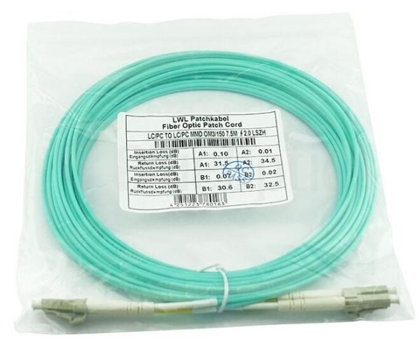BlueOptics 050502T512000001M, 1 m, LC/APC, OM3, 2x LC, 2x LC