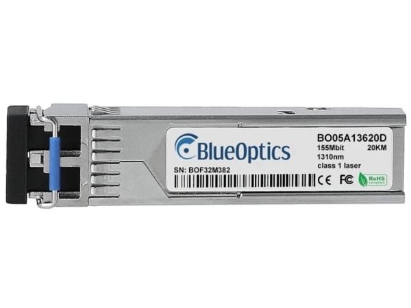 BlueOptics 100FX-SFP-IR-OM-BO, Fiber optisk, 155 Mbit/s, SFP, LC, 9/125 µm, 20000 m