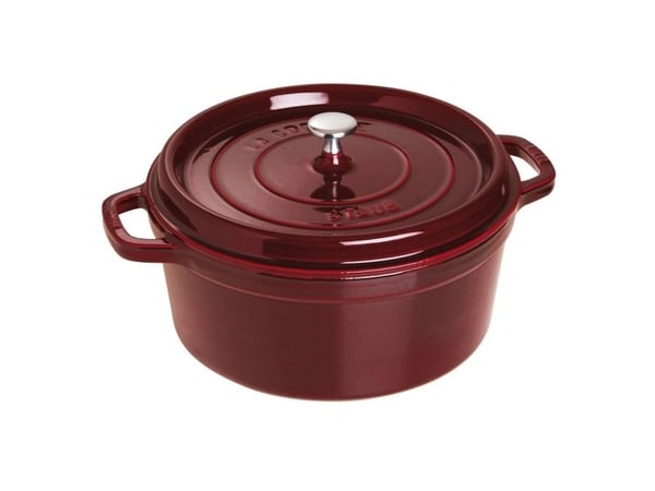 ZWILLING STAUB LA COCOTTE, Stekeform, Rund, Støpejern, Keramisk, Gass, Halogen, Induksjon, Forseglet Plate, Rød, Grenadine-Red