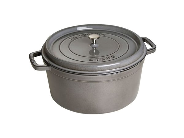 ZWILLING STAUB LA COCOTTE, Stekeform, Rund, Støpejern, Keramisk, Gass, Halogen, Induksjon, Forseglet Plate, Grå, Graphite-Grey ZWILLING STAUB LA COCOTTE, Stekeform, Rund, Støpejern, Keramisk, Gass, Halogen, Induksjon, Forseglet Plate, Grå, Graphite-Grey