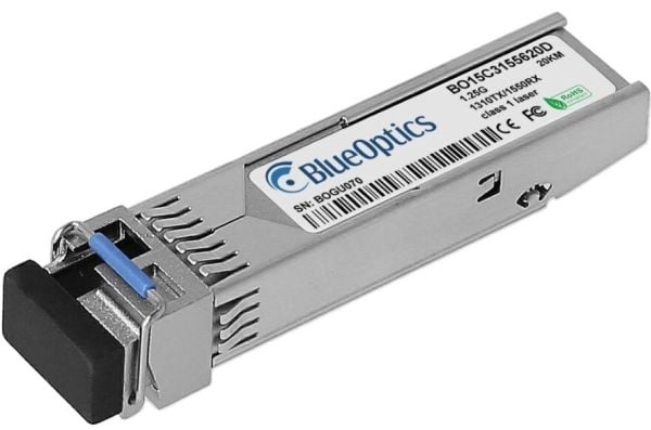 Alcatel-Nokia 3HE00868CA kompatibel BlueOptics© SFP Bidi-transceiver for single-mode Gigabit høyhastighets dataoverføring i fiberoptiske nettverk, ...