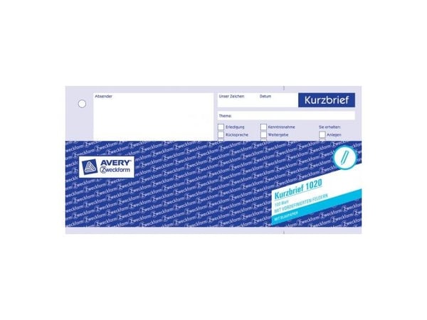 Avery Zweckform - Oppsett for kort brev - 100 ark - 1/3 A4