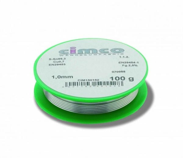 Cimco 150154 Elektronisk loddebolt blyfri 1,0mm 250g DIN29453 engangssnelle (150154)