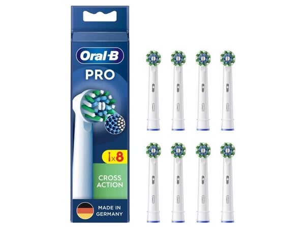 Oral-B CrossAction , 8 stykker, Hvit, 3 måned(er), Oral-B, Boks