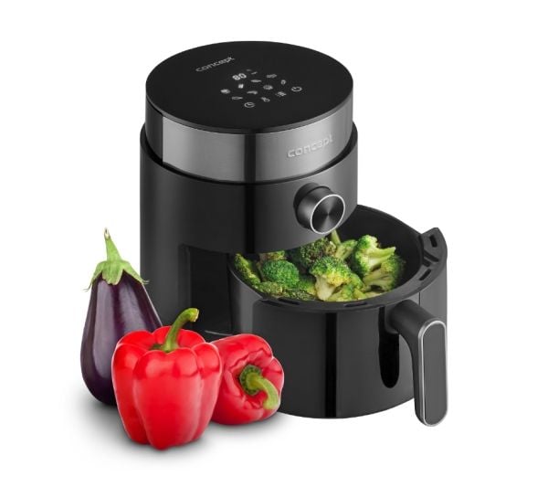 Concept FR2500, Varmluftsfrityr, 2,5 l, 80 °C, 200 °C, Single/enkelt, Sort