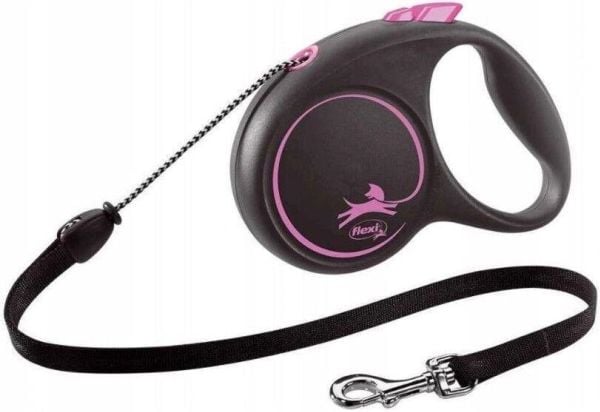 flexi Black Design M snor 5 m, 20 kg, pink