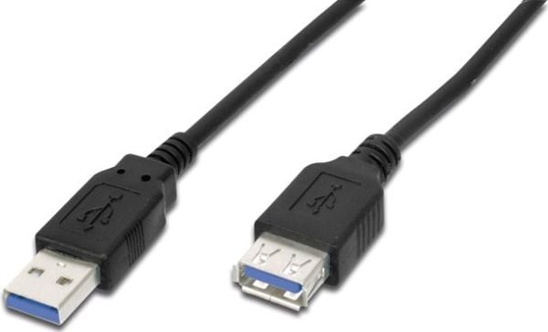 DIGITUS - USB-förlängningskabel - USB typ A (hane) till USB typ A (hona) - USB 3.0 - 3 m - formpressad - svart