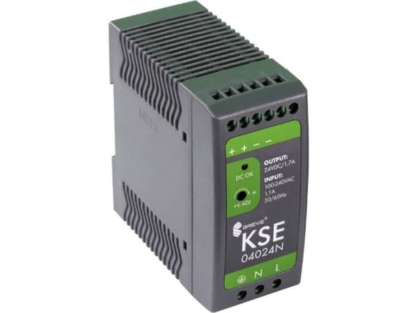 Kytkentätoiminen virtalähde KSE 04024 230/24VDC 40W 1,7A /väylällä/ 18924-9983