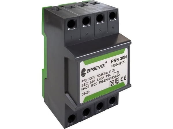 1-vaiheinen modulaarinen muuntaja PSS 30N 30VA 230/12V/rail/16012-9891