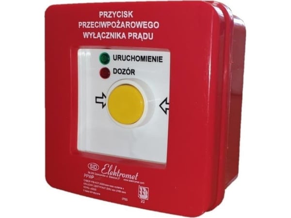 Elektromet trykknapp n/t PP 2 strømkretser 12A R-Z selvslukkende dioder rød/grønn 230V AC/230V AC PPWP-3s A/4 904404