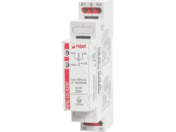 Relpol 120 A bistabiili rele (20 ms) 1P 16 A 230VAC RPB-1ZI-A230 864388 Relpol 120 A bistabiili rele (20 ms) 1P 16 A 230VAC RPB-1ZI-A230 864388
