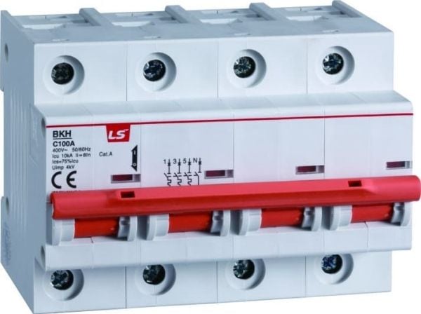 LSiS Ylivirtakatkaisija 1,5 moduuli 4P C 100A 10KA BKH 4P C100A 06110363R0