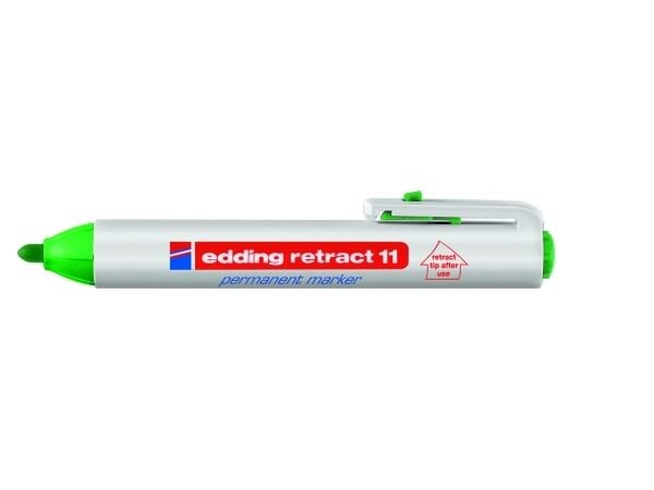 Edding 11, Grønn, Grønn, Hvit, 1,5 mm, 3 mm, Fotoark kartong, Keramisk, Betong, Folie, Glass, Strykejern, Lær, Metall, Papir, Plast, Isopor,..., 10...