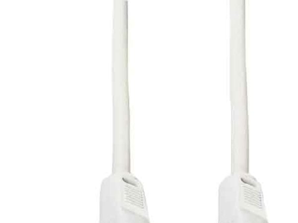 e+p HFT 2, 2,5 m, coax plug, coax jack, Hvit