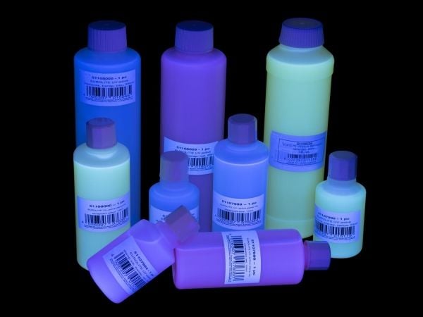 Eurolite svart lys, UV-lysende blekk UV-aktivt stempelblekk, gjennomsiktig blå, 250ml 51108005 Gjennomsiktig blå 1 stk (51108005)