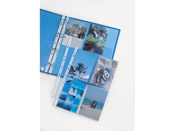 ELBA fotohylser for 8 bilder 100 x 150 mm, format: DIN A4 laget av PP 0,8 mm, universell perforering, beskytter bildene (01972081)