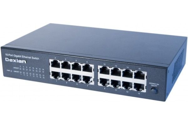 Dexlan 891016, Uhåndtert, L2, Gigabit Ethernet (10/100/1000), Rack-montering, 1U