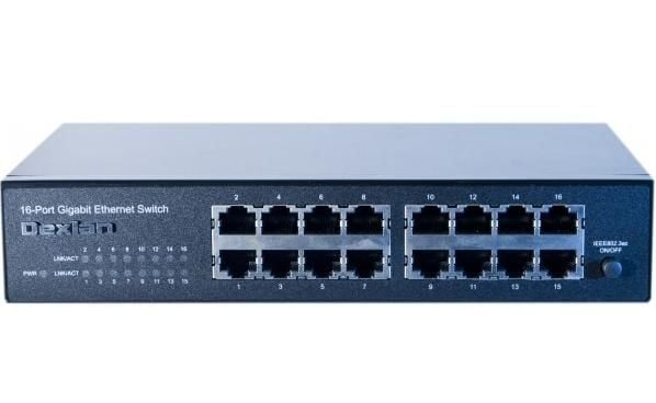 Dexlan 891016, Uhåndtert, L2, Gigabit Ethernet (10/100/1000), Rack-montering, 1U