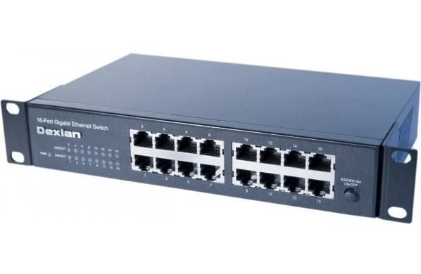 Dexlan 891016, Uhåndtert, L2, Gigabit Ethernet (10/100/1000), Rack-montering, 1U