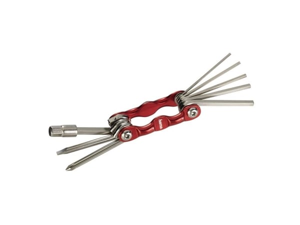 Hama 00178128, Sykkelverktøy, Verktøyssett til sykkel, Metallisk, Rød, Sekskantnøkkel, 2,2.5,3,4,5,6,8 mm, 1 stykker