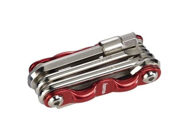 Hama 00178128, Sykkelverktøy, Verktøyssett til sykkel, Metallisk, Rød, Sekskantnøkkel, 2,2.5,3,4,5,6,8 mm, 1 stykker