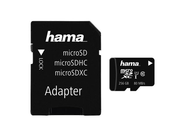 Hama - Flashminnekort (microSDXC til SD-adapter inkludert) - 256 GB - UHS Class 1 / Class10 - microSDXC UHS-I