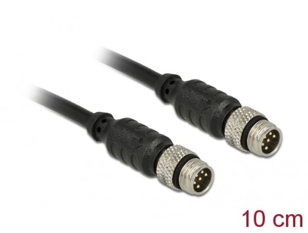 DeLOCK 12688, 0,1 m, M8, M8, Uros/uros, Musta, Kiina