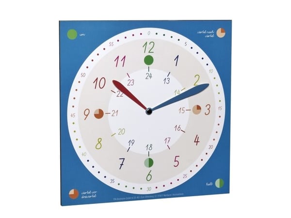 TFA-Dostmann Tick & Tack, Vegg, Quartz clock, Rund, Blå, Hvit, Plast, Glass