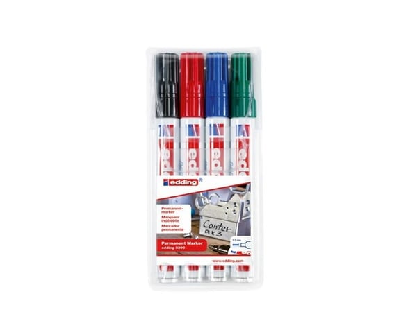Edding 3300, Sort, Blå, Grønn, Rød, Meisel tupp, Sort, Blå, Grønn, Grå, Rød, 1 mm, 5 mm, Multi