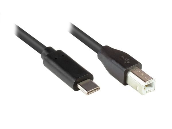 Alcasa 2510-CB030, 3 m, USB C, USB B, USB 2.0, 0,48 Gbit/s, Sort