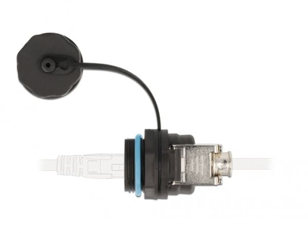 Delock - Nettverkkontakt - RJ-45 (hann) - STP - CAT 6a - utendørs - svart