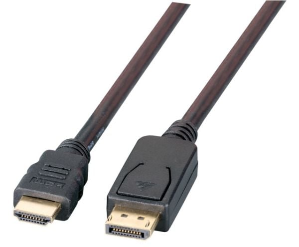 EFB Elektronik K5561HQSW.3, 3 m, DisplayPort, HDMI Type A (Standard), Hankjønn, Hankjønn, Gull