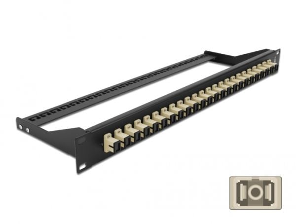Delock - Koblingspanel - rackmonterbar - SC MM X 24 - svart, beige - 1U - 19"