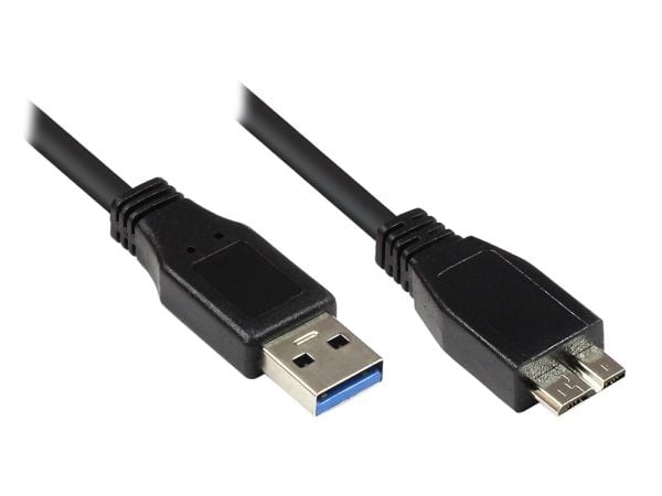 EXSYS EX-K1640-1, 1 m, USB A, Micro-USB B, USB 3.2 Gen 1 (3.1 Gen 1), 5 Gbit/sek, Svart