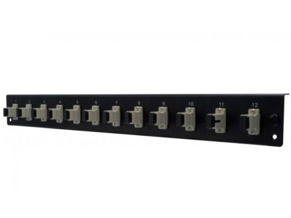 Dexlan 395430, Rackmontering, 1U, Fiber, SC UPC MM Simplex, Svart, Grå