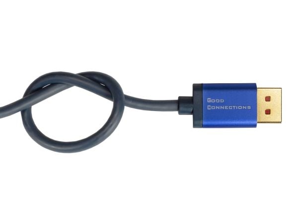 DisplayPort 1.4 SmartFLEX-kabel, 8K UHD-2 / 4K UHD, aluminiumshus, CU, mørkeblå, 0,5m, Good Con (4814-SF005B)