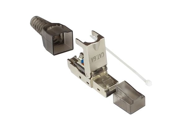 Alcasa GC-N0147, RJ-45, Sort, Sølv, Gjennomsiktig, Hankjønn, Rett, Cat6a, S/UTP (STP)