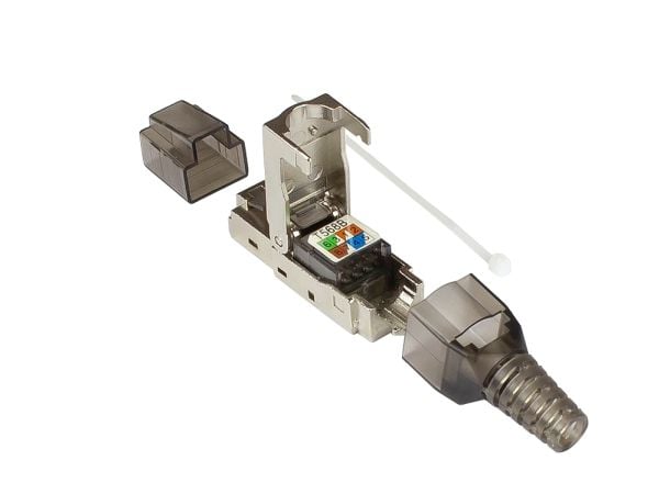 Alcasa GC-N0147, RJ-45, Sort, Sølv, Gjennomsiktig, Hankjønn, Rett, Cat6a, S/UTP (STP)
