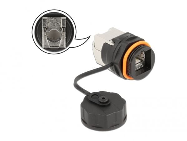 Delock - Nettverksadapter - RJ-45 (hunn) til LSA - STP - CAT 6a - svart, rød